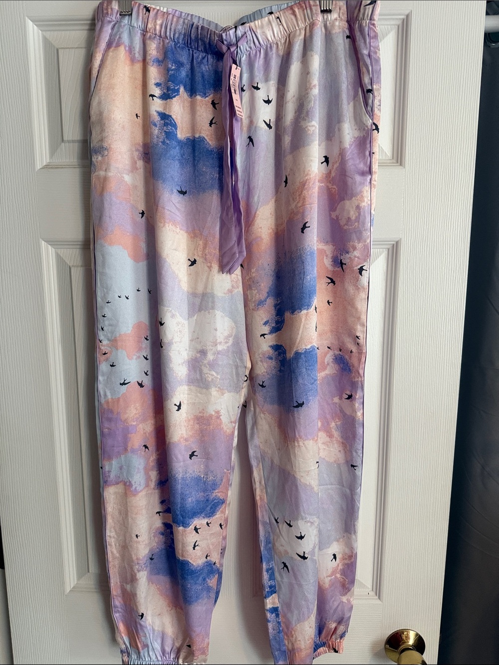 Victoria's Secret Pastel Cloud & Bird Print Jogger Pants or pj’s. NWT large soft